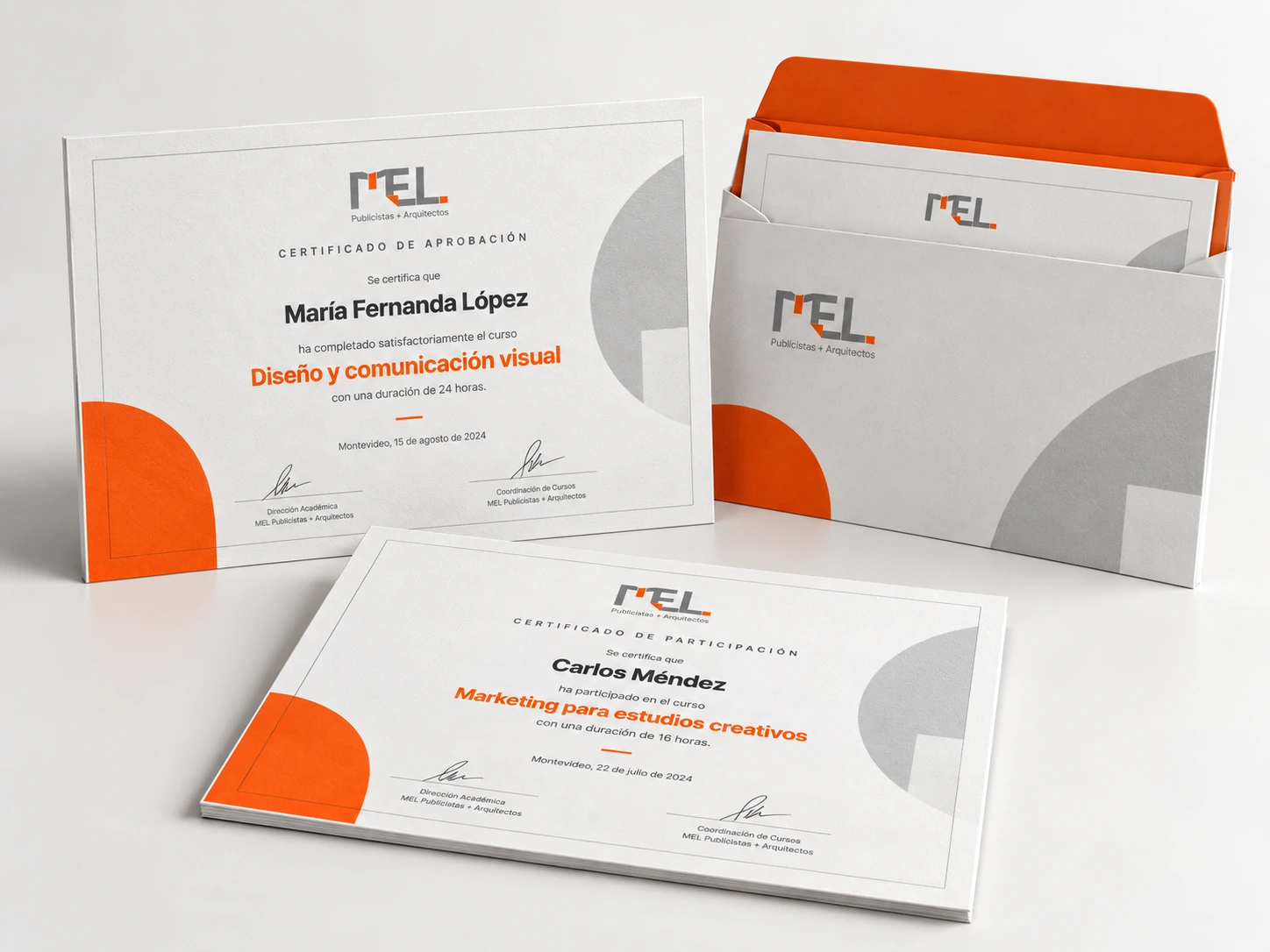 Ejemplo ilustrativo de certificados para cursos