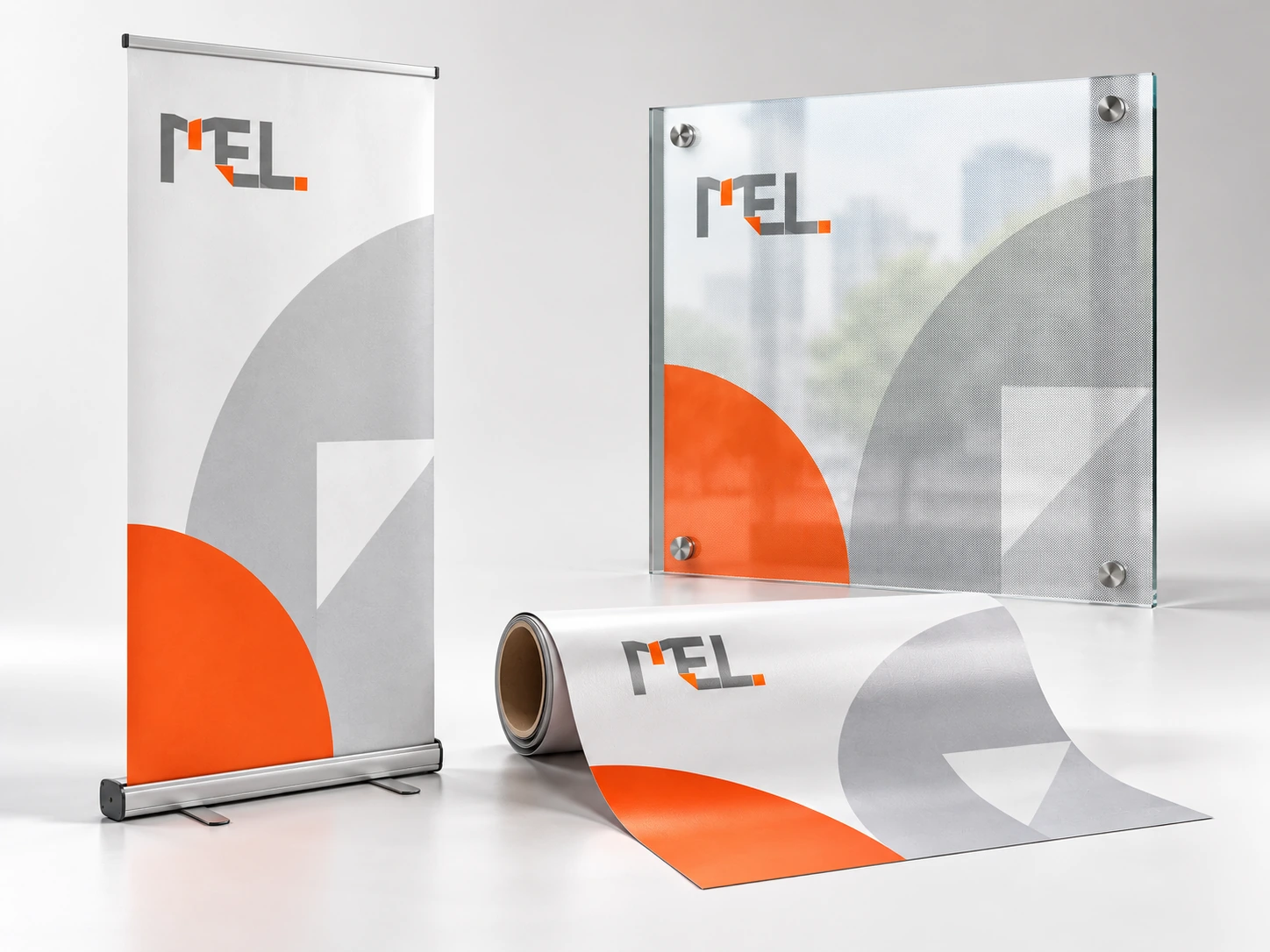Ejemplo ilustrativo de banners, vinilo y one vision