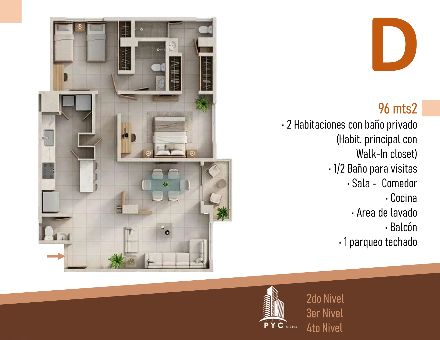 Apartamento D · 96 m²