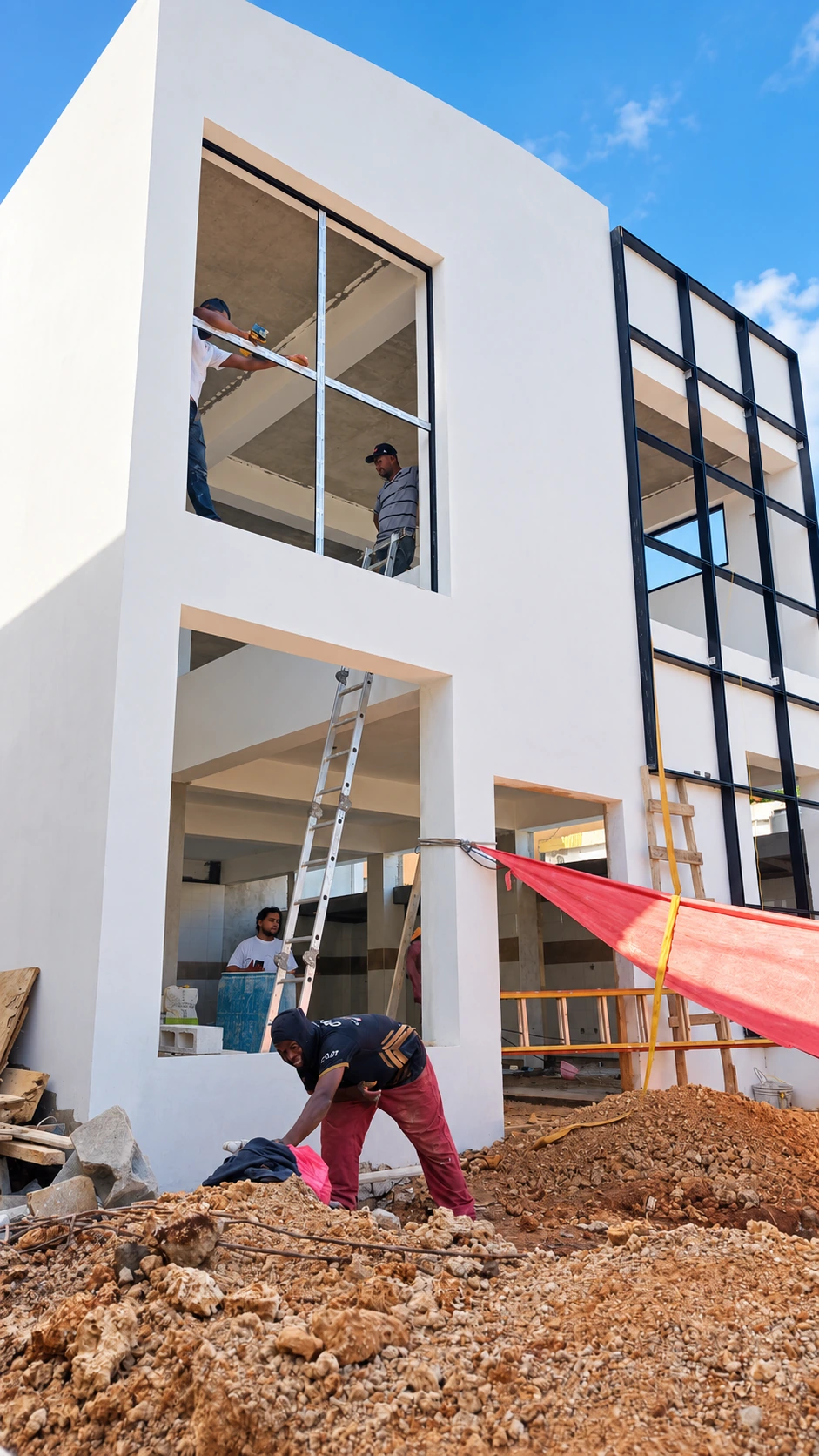 En proceso · Detalle de los trabajos en la fachada