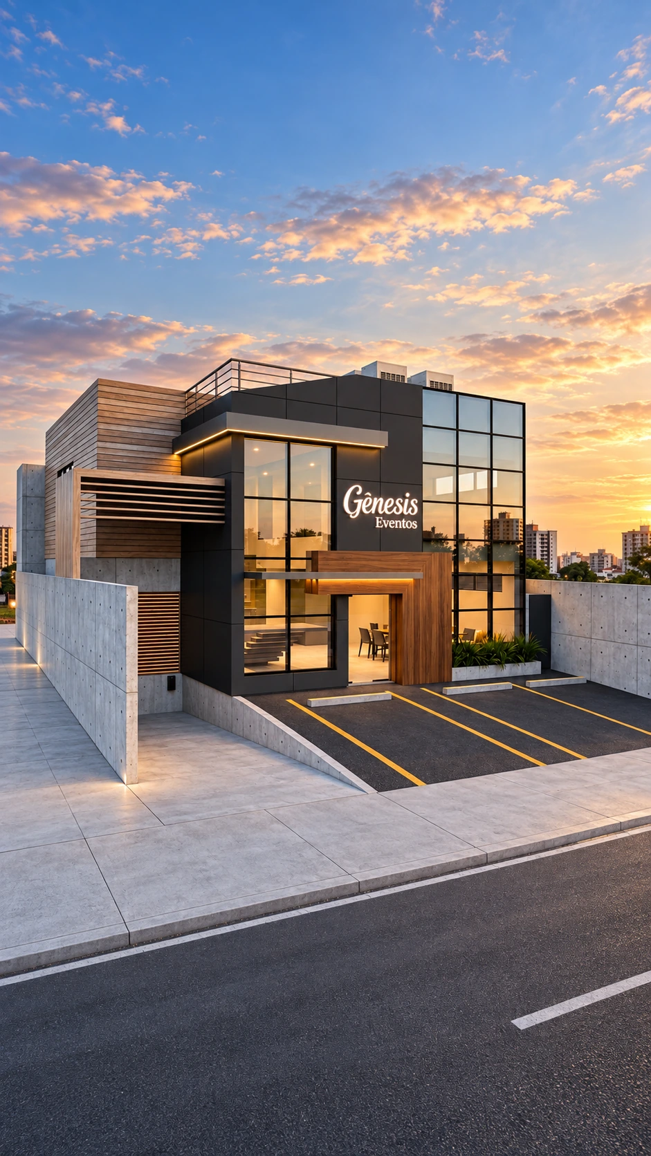 Propuesta · Fachada al atardecer