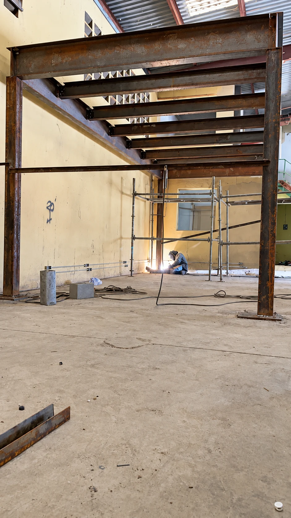 Antes · Estructura del área de oficinas