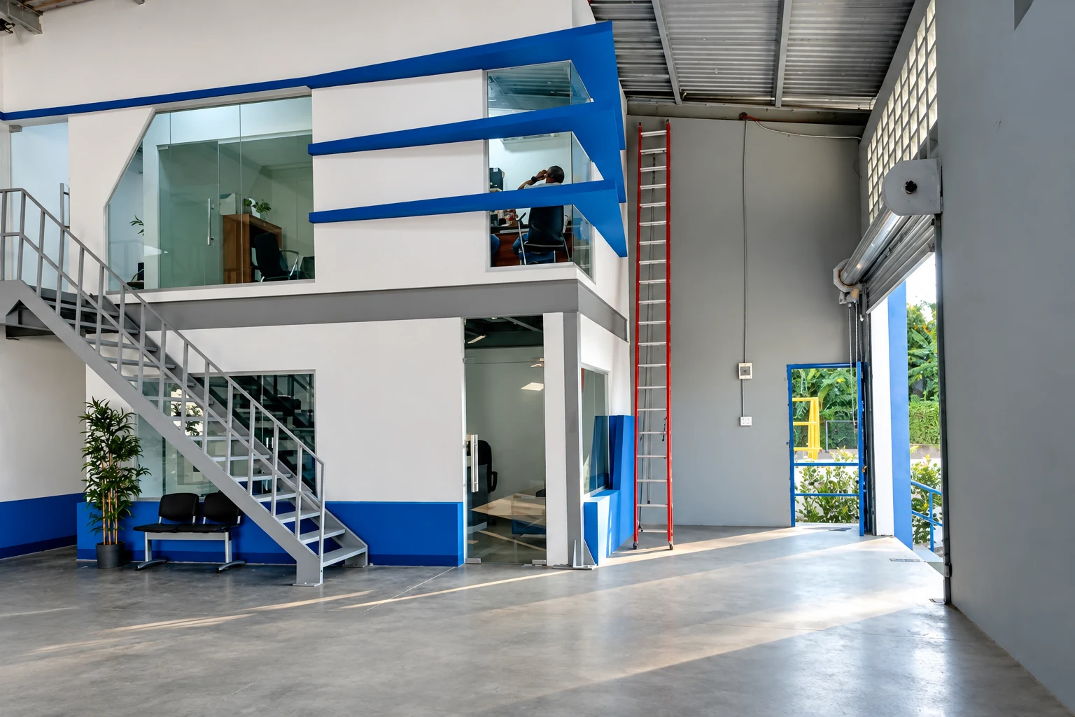 Después · Acceso y escalera de las oficinas