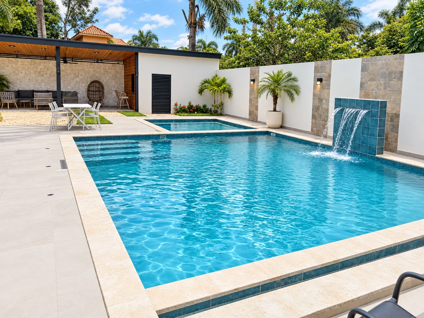 Piscina y cascada