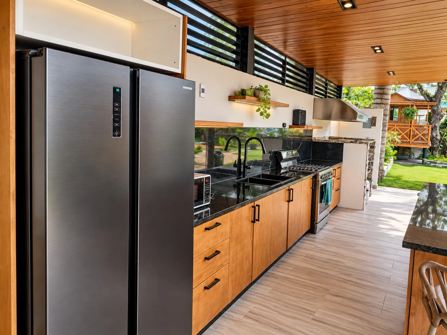 Detalles de la cocina exterior