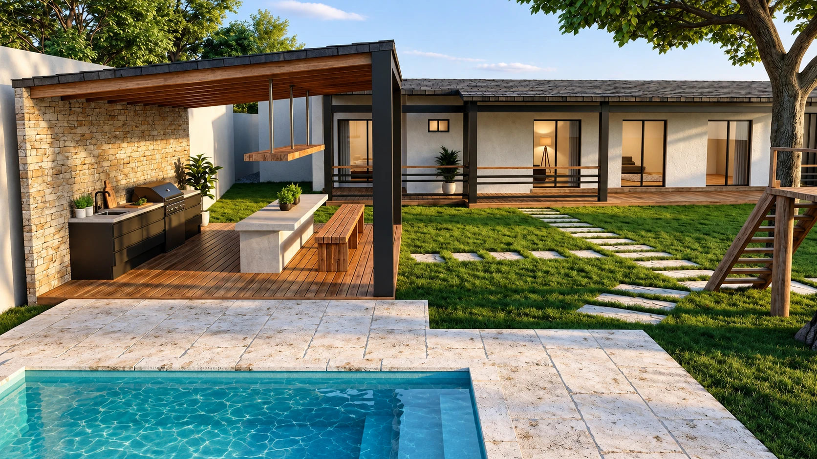 Propuesta · Terraza con vista hacia la casa