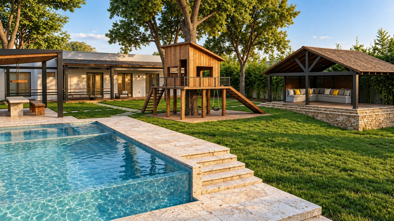 Propuesta · Piscina y área de juegos