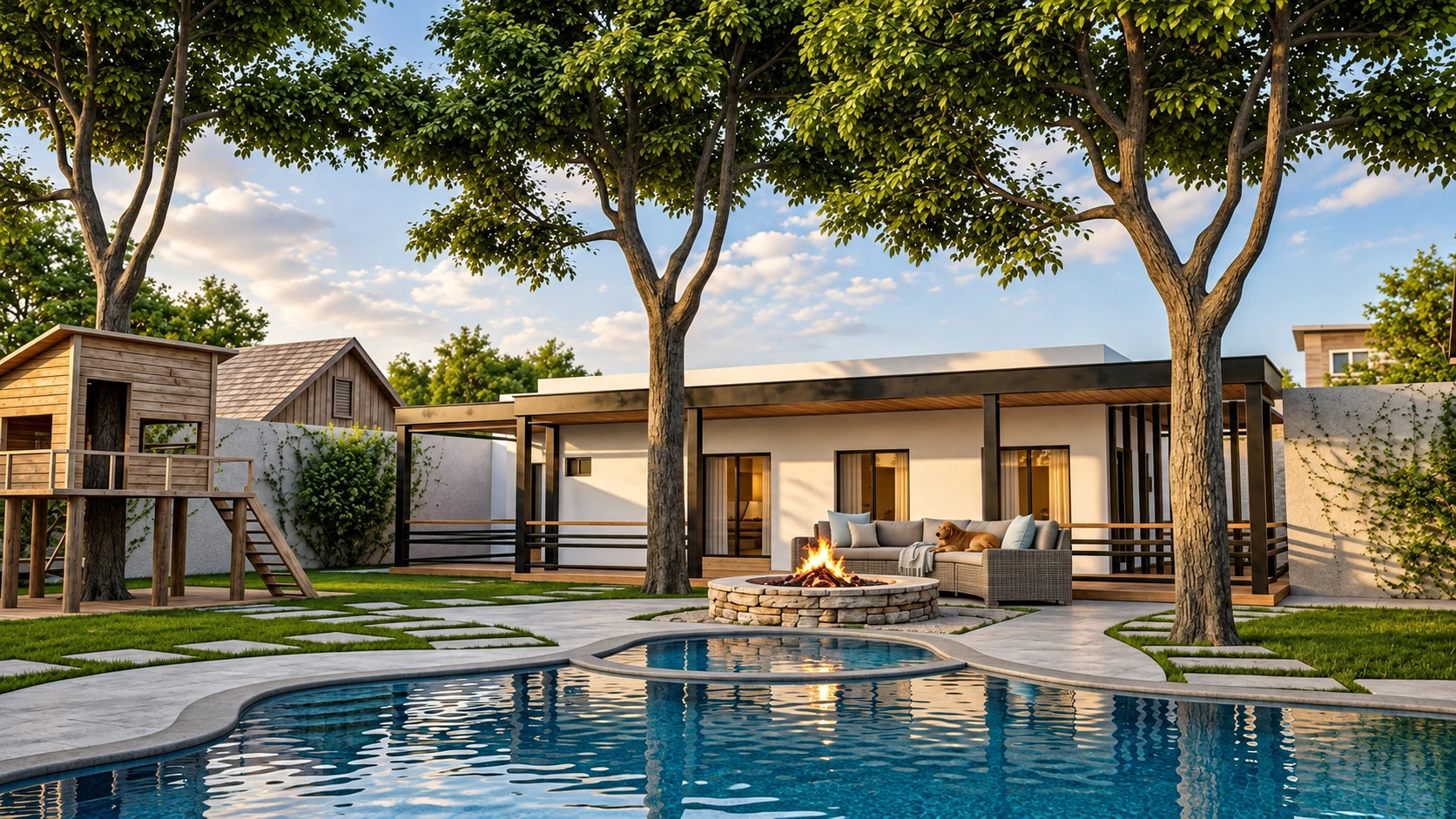 Propuesta · Área social exterior junto a la piscina