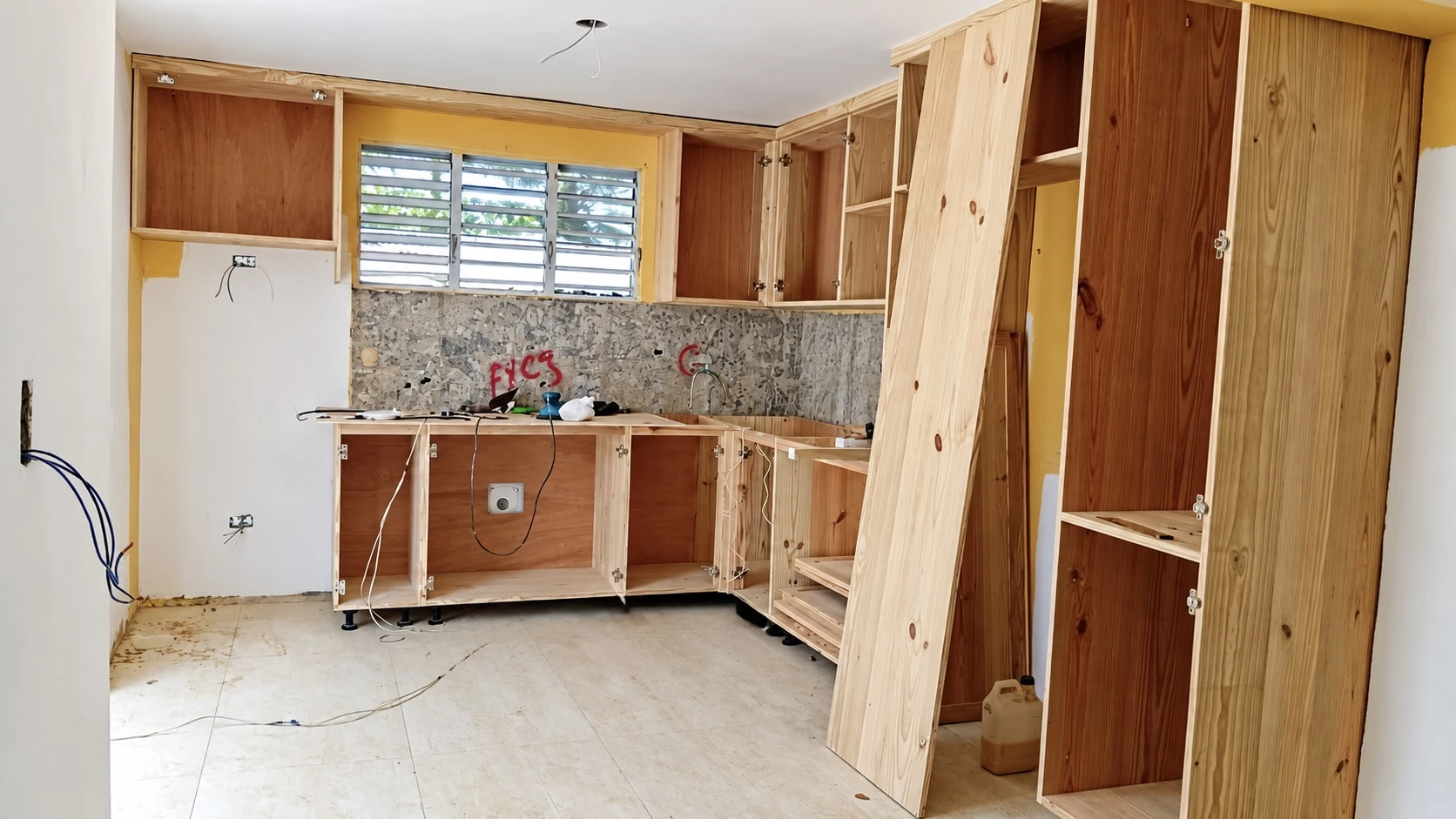 En construcción · Cocina y carpintería